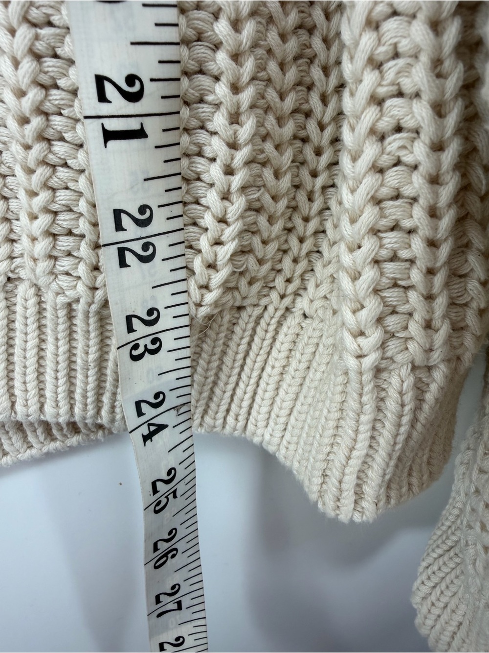 Free People Beige Cream Frankie Cable Sweater Medium - Picture 6 of 7